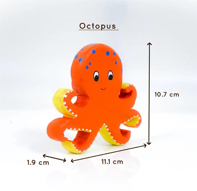 Wooden Ocean Animal Toys Set – Handcrafted Neem Wood Sea Creatures – Learning & Educational Toys on Brown Living™. SKU: sea - ani. Img 6.