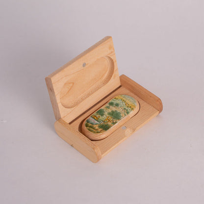 Wooden Pen drive Box Set with Hand Painted Miniature Art – Tech Accessories on Brown Living™. SKU: PN13024. Img 9.