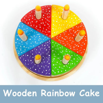 Wooden Rainbow Fruit Cake Toy – Montessori Educational Play – Learning & Educational Toys on Brown Living™. SKU: rainbowcke. Img 2.