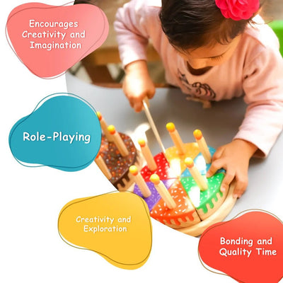 Wooden Rainbow Fruit Cake Toy – Montessori Educational Play – Learning & Educational Toys on Brown Living™. SKU: rainbowcke. Img 3.