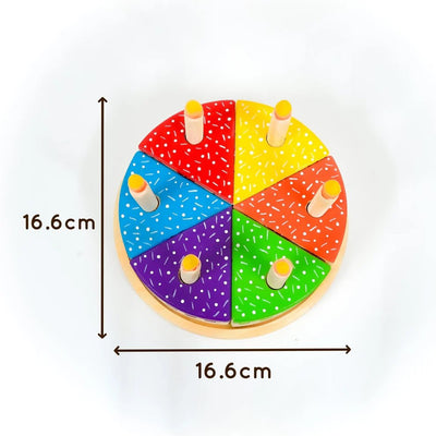 Wooden Rainbow Fruit Cake Toy – Montessori Educational Play – Learning & Educational Toys on Brown Living™. SKU: rainbowcke. Img 5.