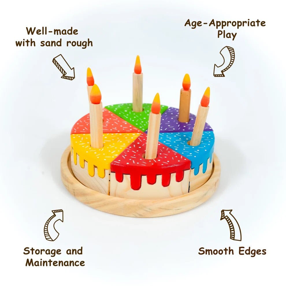 Wooden Rainbow Fruit Cake Toy – Montessori Educational Play – Learning & Educational Toys on Brown Living™. SKU: rainbowcke. Img 4.