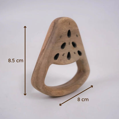 Wooden Rattle Set Baby Toy | Tangerine, Watermelon & Dumbbell – Baby Rattles on Brown Living™. SKU: TangerineWatermelonDumbbell. Img 3.