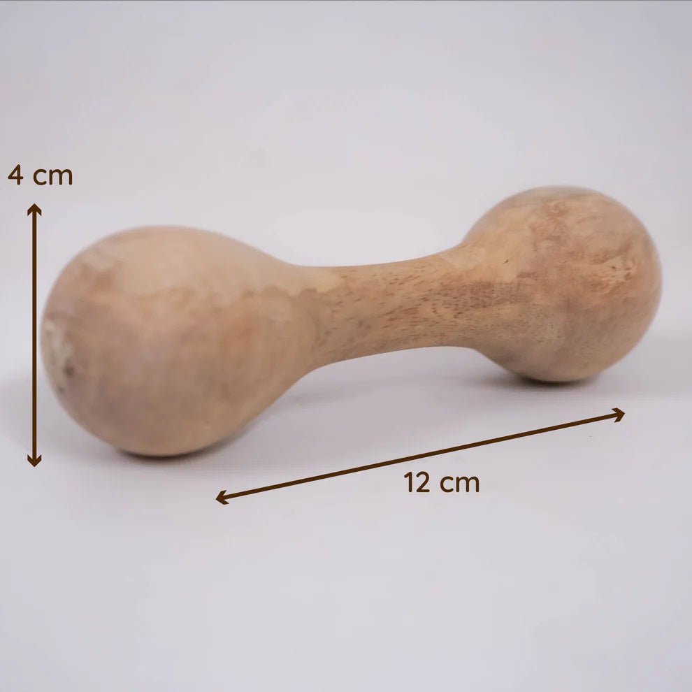Wooden Rattle Set Baby Toy | Tangerine, Watermelon & Dumbbell – Baby Rattles on Brown Living™. SKU: TangerineWatermelonDumbbell. Img 2.