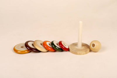 Wooden Ring Stacker | Handcrafted, Eco - Friendly Montessori Toy – Wooden Toys on Brown Living™. SKU: RINGSTACKER. Img 3.