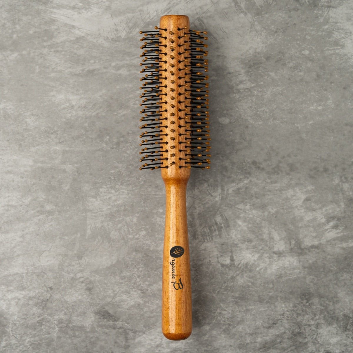 Wooden Roller Brush with Bristles – Hair Brush on Brown Living™. SKU: wooden-roller-brush-with-bristles. Img 1.