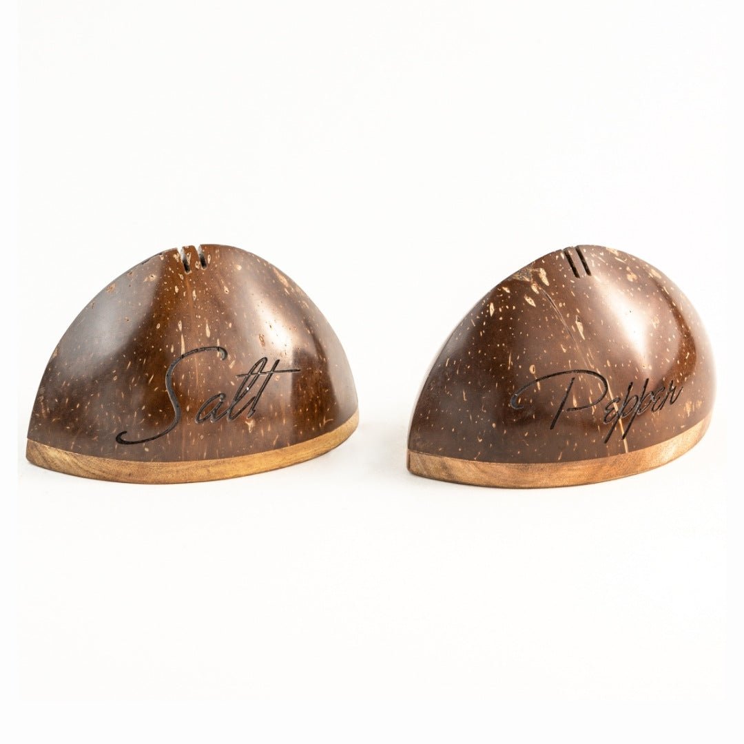 Wooden Salt and Pepper Shakers | Handcrafted – Table Essentials on Brown Living™. SKU: 173 - 13165 - THENGASALT. Img 4.