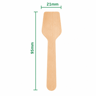 Wooden Scoop 95 mm | Travel-Friendly Disposable Cutlery – Cutlery on Brown Living™. SKU: ORKO-17-WSC. Img 3.