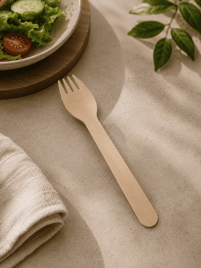 Wooden Spork 160 mm | Reusable Travel-Friendly Cutlery – Cutlery on Brown Living™. SKU: ORKO-22-SPON. Img 1.