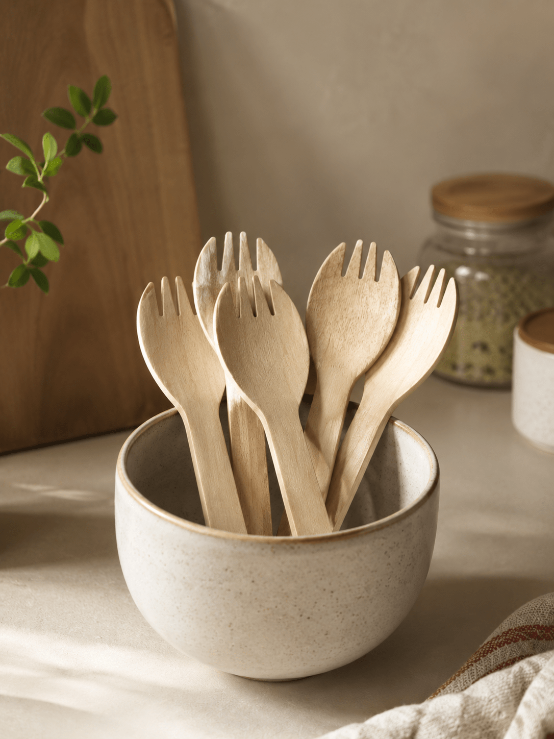 Wooden Spork 160 mm | Reusable Travel-Friendly Cutlery – Cutlery on Brown Living™. SKU: ORKO-22-SPON. Img 2.