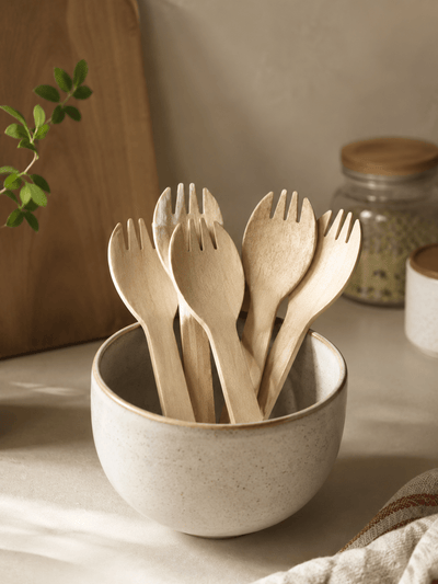 Wooden Spork 160 mm | Reusable Travel-Friendly Cutlery – Cutlery on Brown Living™. SKU: ORKO-22-SPON. Img 2.