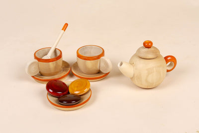 Wooden Tea Party Set – A Timeless Invitation to Imaginative Play – Role & Pretend Play Toys on Brown Living™. SKU: WTP. Img 1.