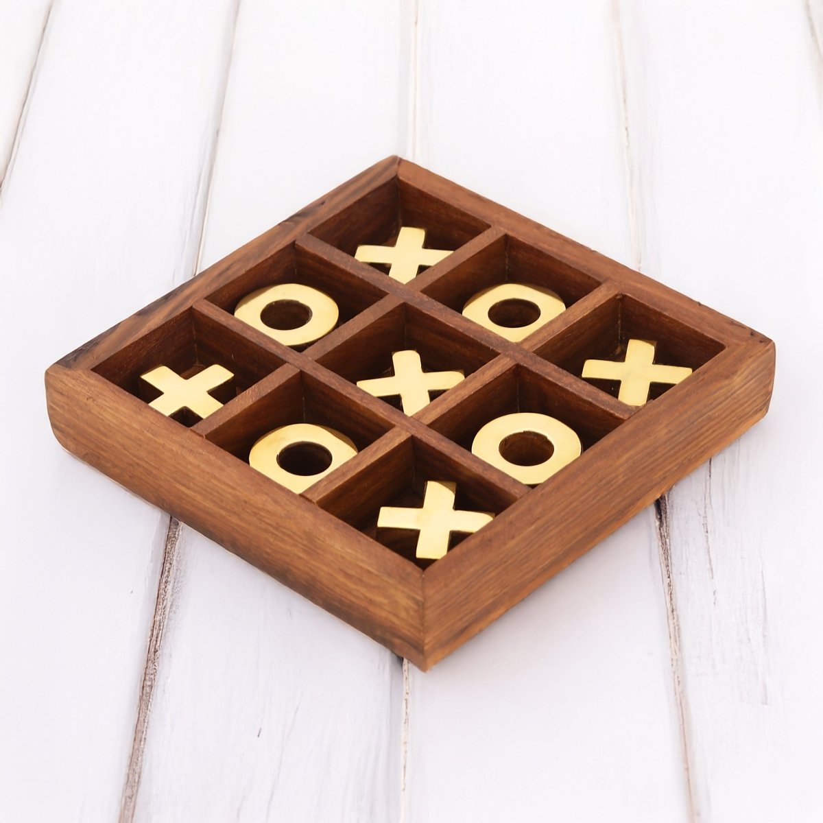Wooden Tic - Tac - Toe Board Game for Kids & Family - 5x5x1 inch – Learning & Educational Toys by Craft Cooper available on Brown Living™. . SKU: 10525335. Img 3.
