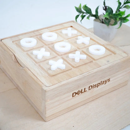Wooden Tic - Tac - Toe & Brainvita Board Game – Classic 2 - in - 1 – Learning & Educational Toys on Brown Living™. SKU: marbletictactoe. Img 4.