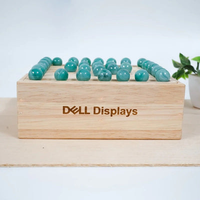 Wooden Tic - Tac - Toe & Brainvita Board Game – Classic 2 - in - 1 – Learning & Educational Toys on Brown Living™. SKU: marbletictactoe. Img 3.