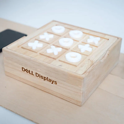 Wooden Tic - Tac - Toe & Brainvita Board Game – Classic 2 - in - 1 – Learning & Educational Toys on Brown Living™. SKU: marbletictactoe. Img 5.