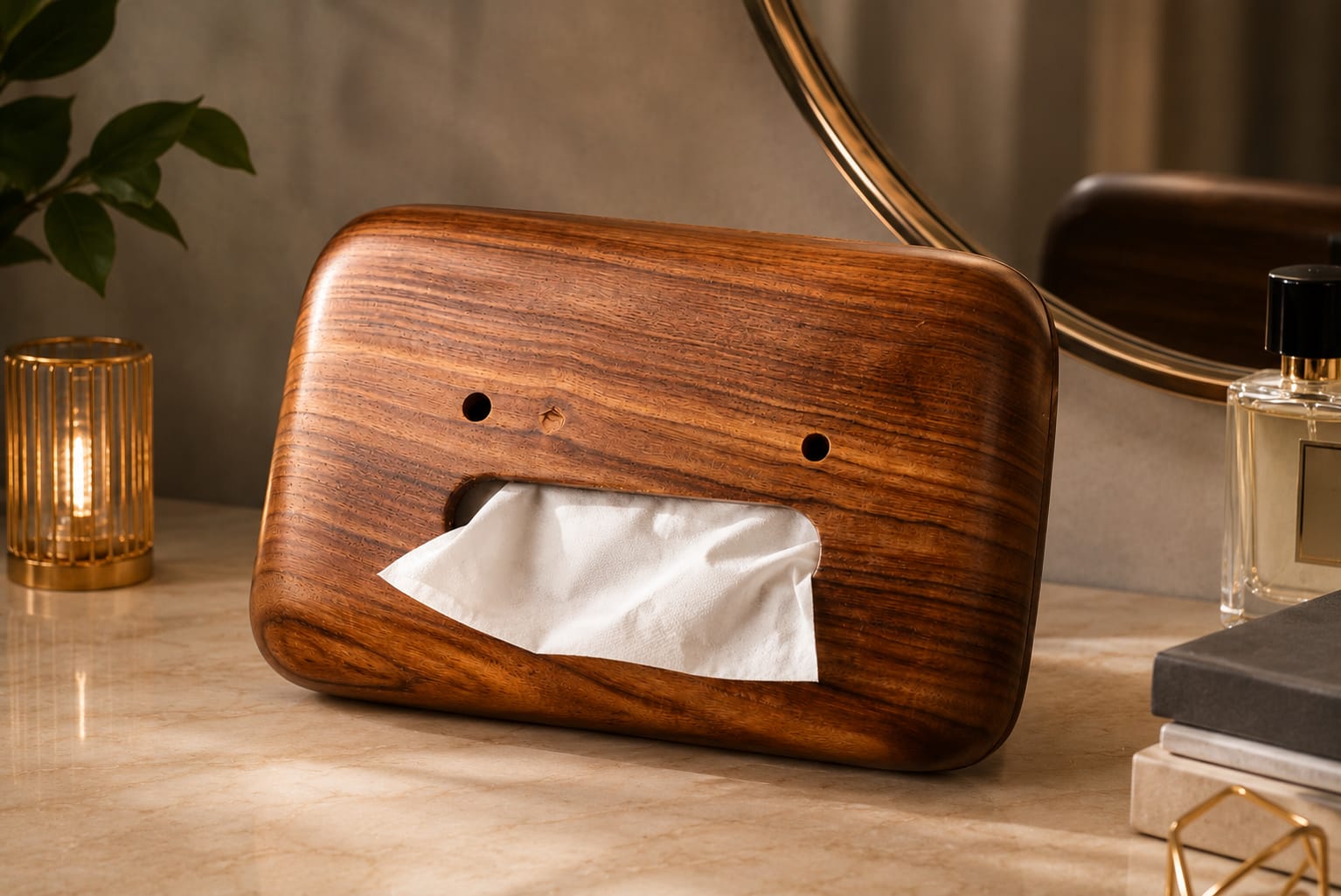 Wooden Tissue Box Cover | Minimal Natural Home Organizer – Organizers on Brown Living™. SKU: FTB. Img 4.