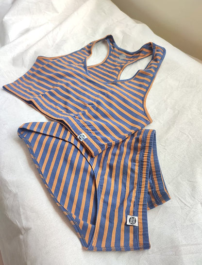 Woodland Racerback Cotton Co - ord Lingerie Set – Womens Accessories on Brown Living™. SKU: Co - OrdChocoBrwnStrp - XS. Img 7.