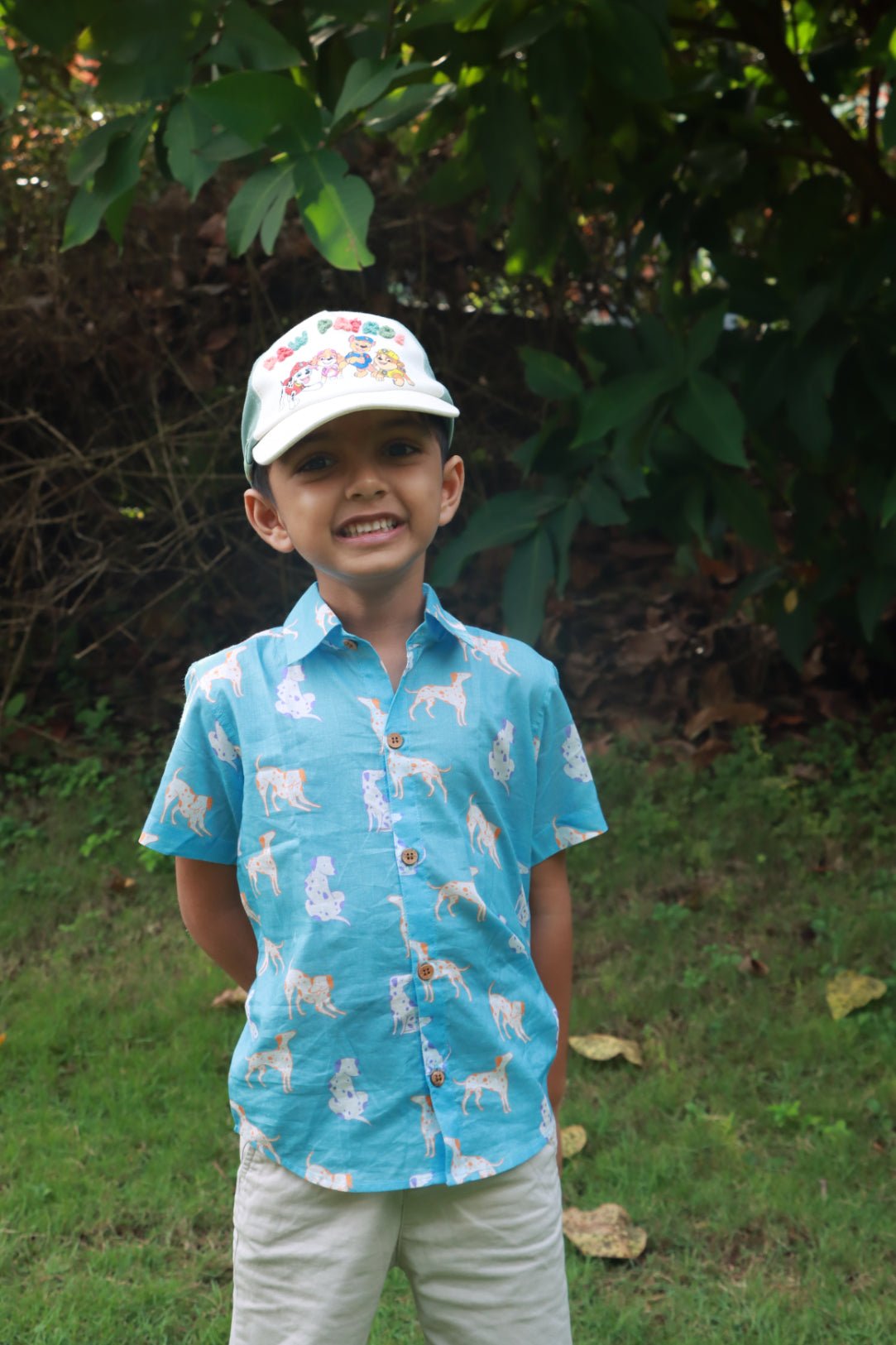 Woof Wonders Cotton Shirt for Boys – Kids Shirts on Brown Living™. SKU: WWB23G1. Img 4.