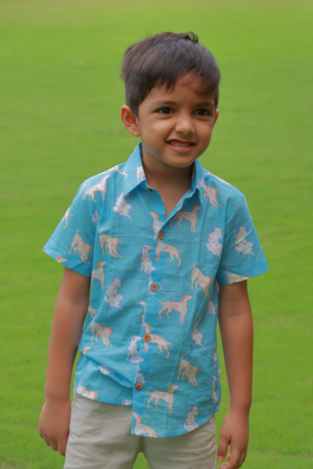 Woof Wonders Cotton Shirt for Boys – Kids Shirts on Brown Living™. SKU: WWB23G1. Img 1.