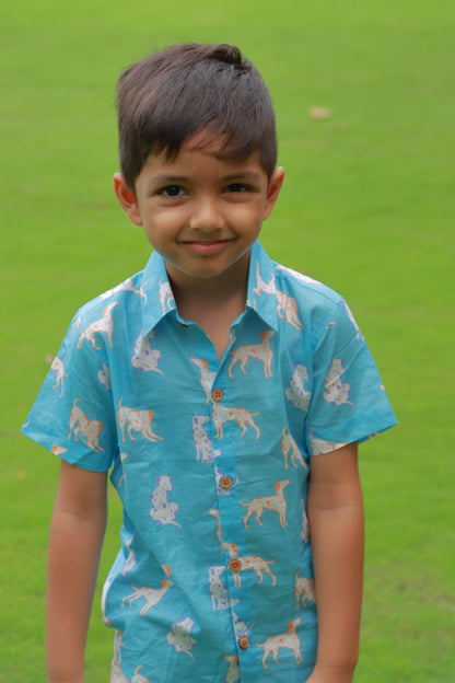 Woof Wonders Cotton Shirt for Boys – Kids Shirts on Brown Living™. SKU: WWB23G1. Img 6.