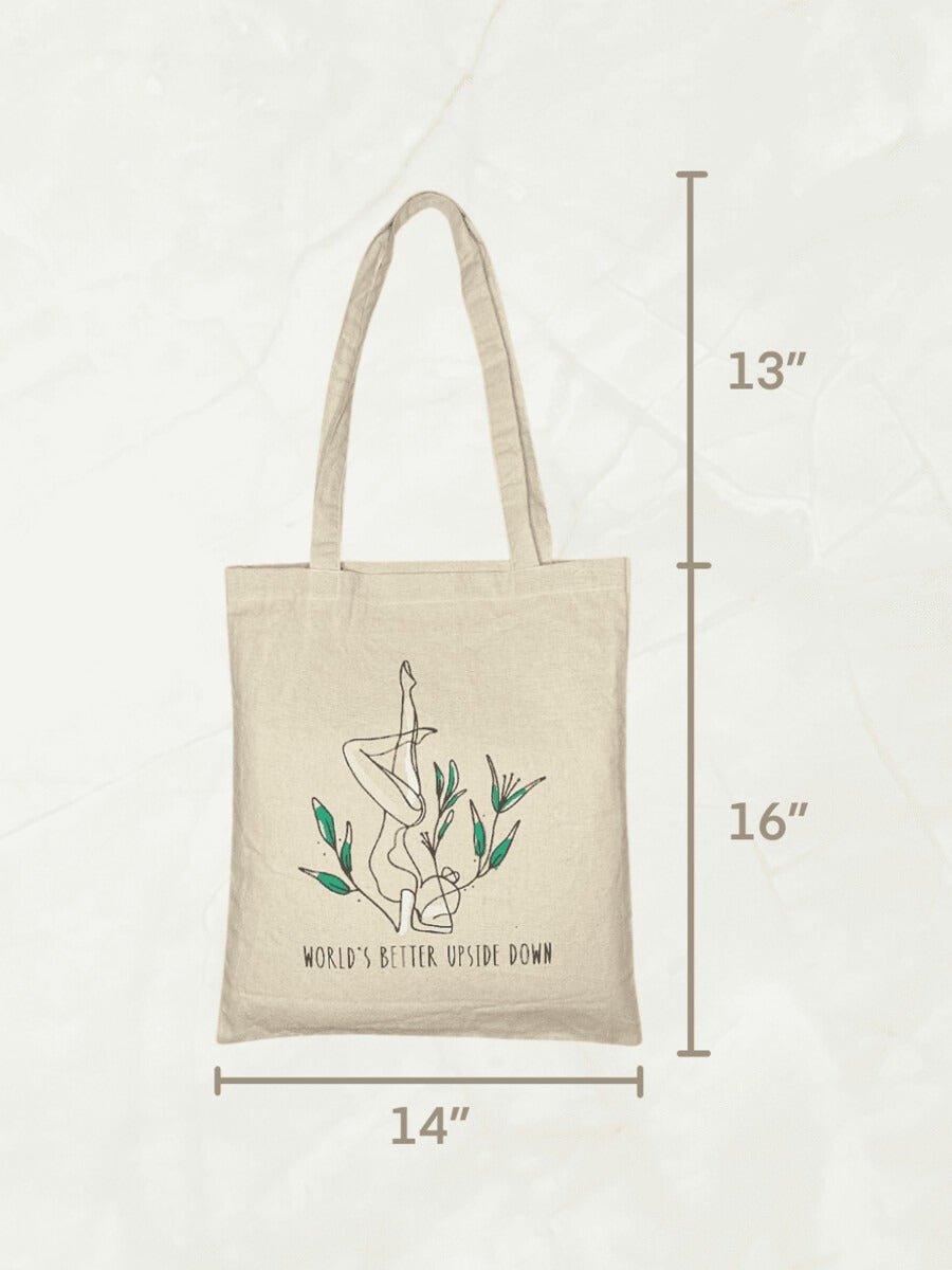 World's better upside down - 100% Cotton Canvas Tote Bag | Verified Sustainable by Brown Living™