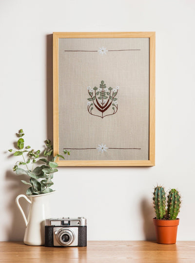 Xewali Wall Art | Hand - Embroidered Cotton Textile Artwork (Unframed) – Wall Decor on Brown Living™. SKU: UD00000193 - n. Img 3.