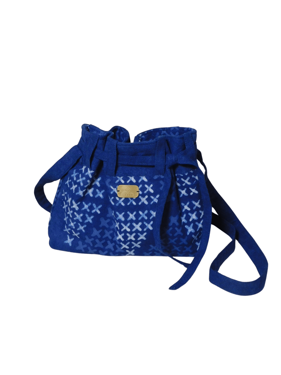 XO Indigo Bucket Bag – Eco - Friendly Handcrafted Cotton Bag – Bags by Edalla available on Brown Living™. . SKU: XO2. Img 3.