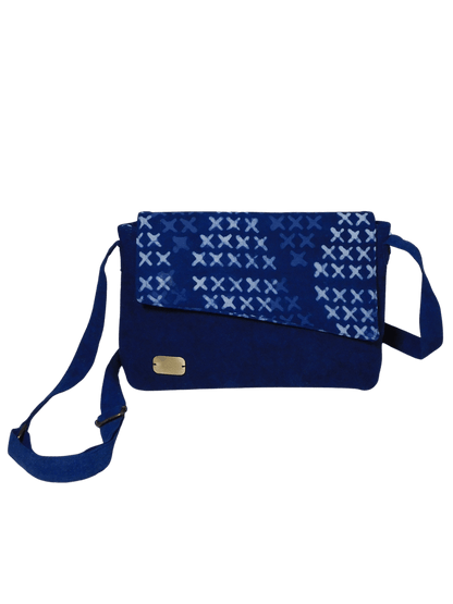 XO Indigo Sling – Eco - Friendly Handcrafted Cotton Bag – Bags by Edalla available on Brown Living™. . SKU: XO1. Img 3.