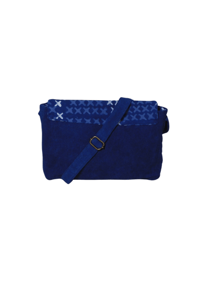 XO Indigo Sling – Eco - Friendly Handcrafted Cotton Bag – Bags by Edalla available on Brown Living™. . SKU: XO1. Img 4.