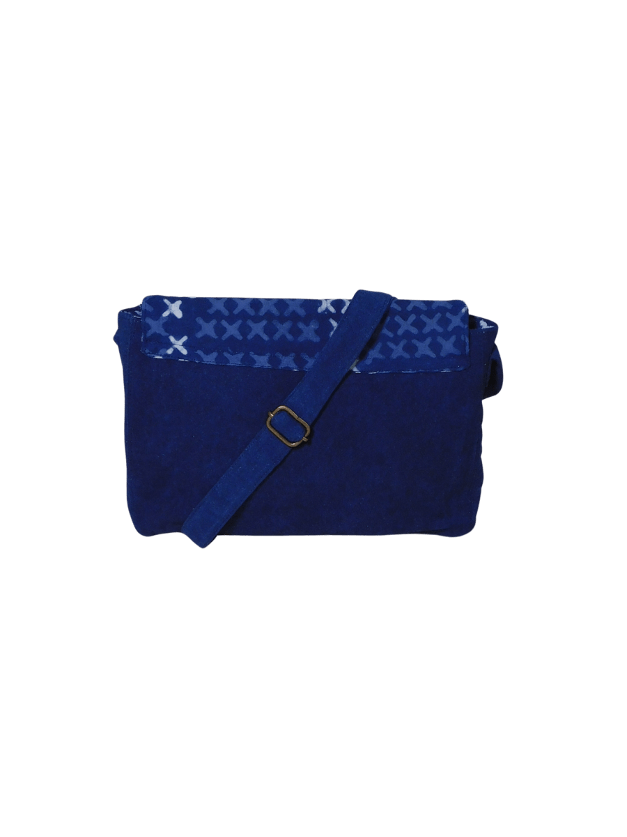XO Indigo Sling – Eco - Friendly Handcrafted Cotton Bag – Bags by Edalla available on Brown Living™. . SKU: XO1. Img 4.