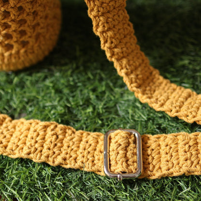 Yellow Handmade Crochet Sling Bottle Cover | Verified Sustainable by Brown Living™