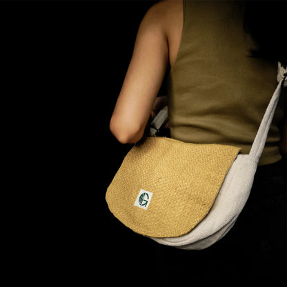 Yellow Sakura Sling Bag Sustainable Crossbody Bag | Everyday Utility – Womens Handbag on Brown Living™. SKU: OGSBGSK0104N. Img 2.