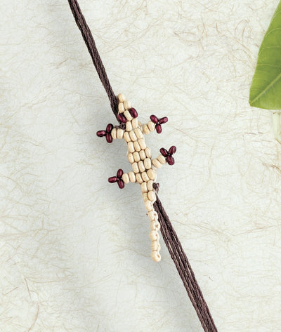 Yellow & White Chhipkali Rakhi Set of 2 – Rakhi on Brown Living™. SKU: GUL-19. Img 2.