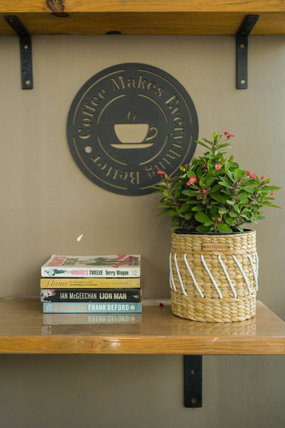 Yuri Kauna Grass Planter | Handwoven Natural & Eco - Friendly Plant Pot – Pots & Planters on Brown Living™. SKU: 908KP. Img 1.