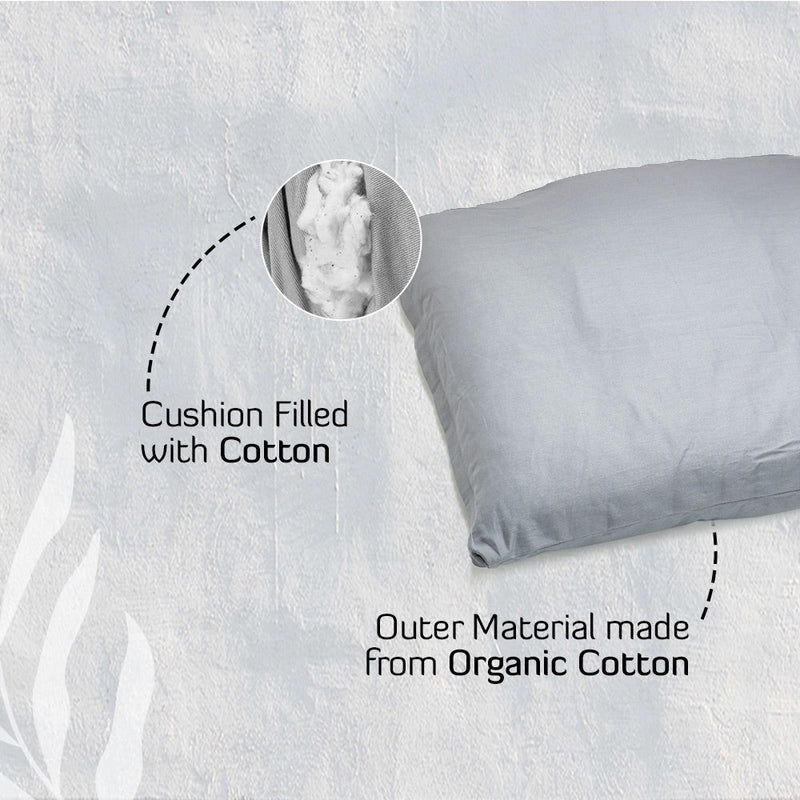 Zabuton Cushion for Meditation & Zafu filled with Cotton - Cushion Grey | Verified Sustainable Yoga Pillow on Brown Living™