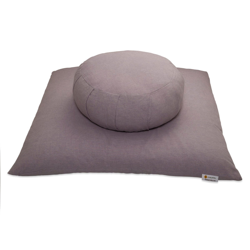 Zafu - Zabuton Meditation & Zen Cushion Combo - Lavendar | Verified Sustainable Yoga Pillow on Brown Living™