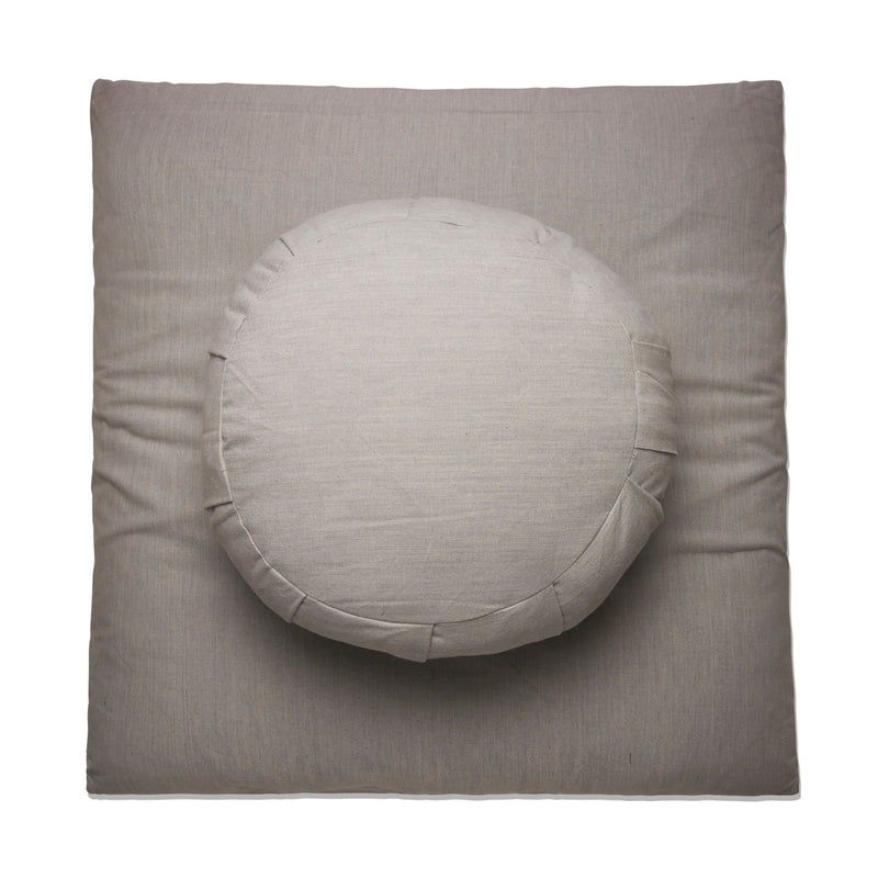 Zafu - Zabuton Meditation & Zen Cushion Combo - Light Grey | Verified Sustainable by Brown Living™