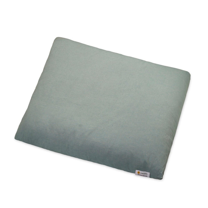 Zafu - Zabuton Meditation & Zen Cushion Combo - Misty Blue | Verified Sustainable Yoga Pillow on Brown Living™