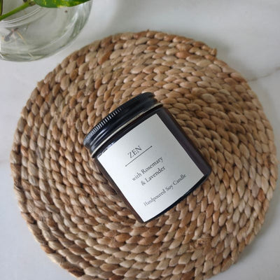 Zen Scented Soy Wax Candle – Relaxing Aromatherapy – Candles & Fragrances on Brown Living™. SKU: BGSC000006. Img 1.