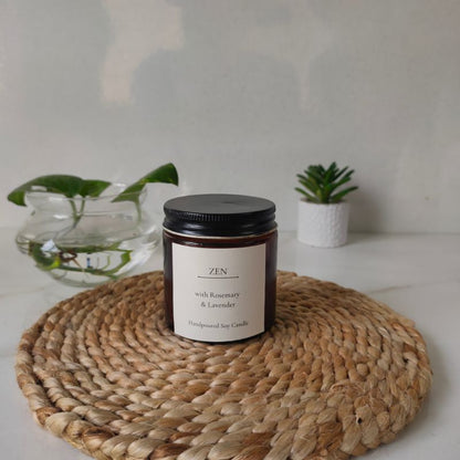 Zen Scented Soy Wax Candle – Relaxing Aromatherapy – Candles & Fragrances on Brown Living™. SKU: BGSC000006. Img 4.