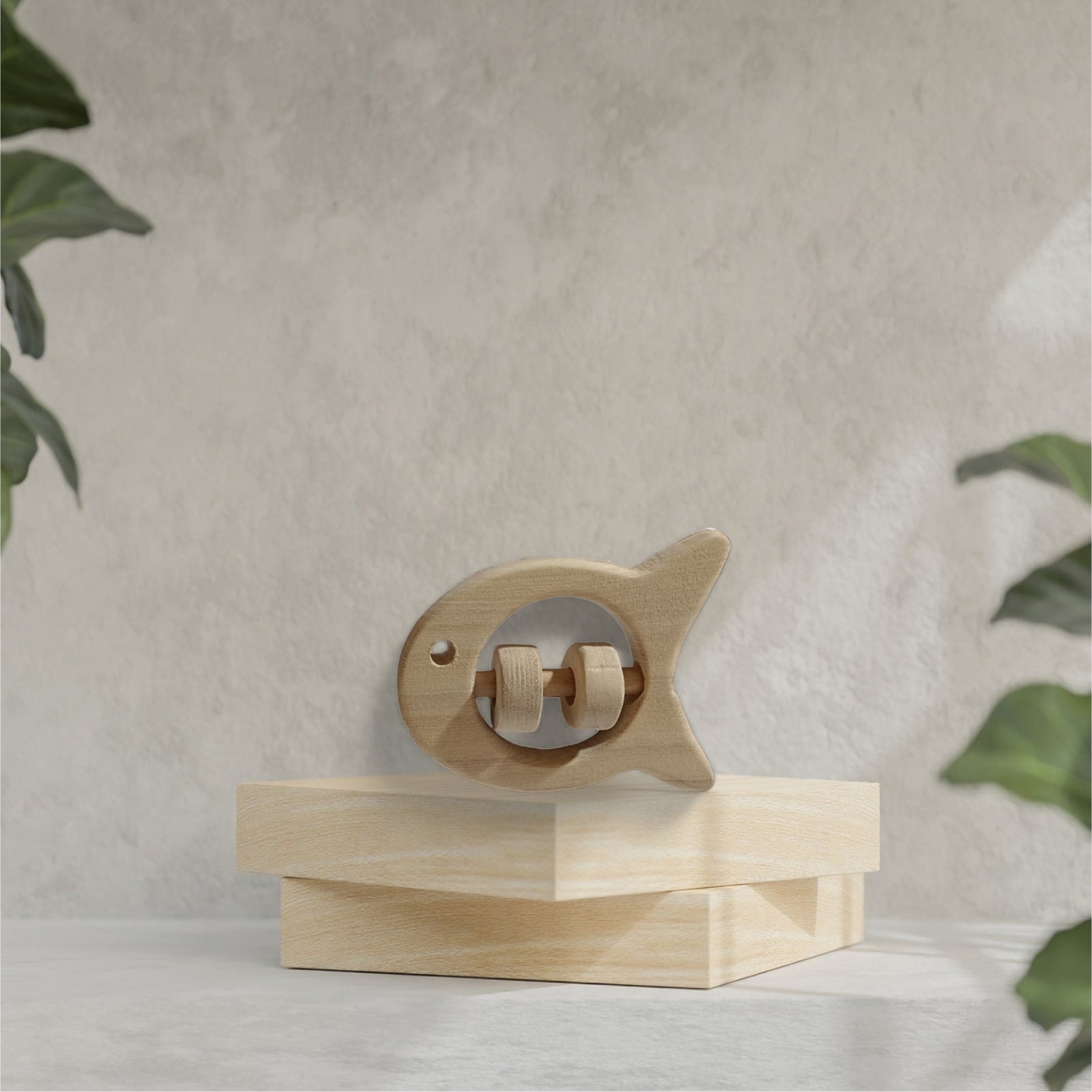 Zero - Chemical Natural Neem Wooden Rattles – Dove & Fish Shapes – Baby Rattles on Brown Living™. SKU: R_DV-FSH. Img 8.