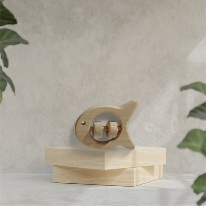 Zero - Chemical Natural Neem Wooden Rattles – Dove & Fish Shapes – Baby Rattles on Brown Living™. SKU: R_DV-FSH. Img 8.