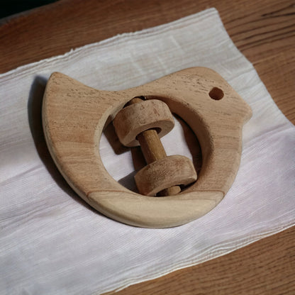 Zero - Chemical Natural Neem Wooden Rattles – Dove & Fish Shapes – Baby Rattles on Brown Living™. SKU: R_DV-FSH. Img 7.
