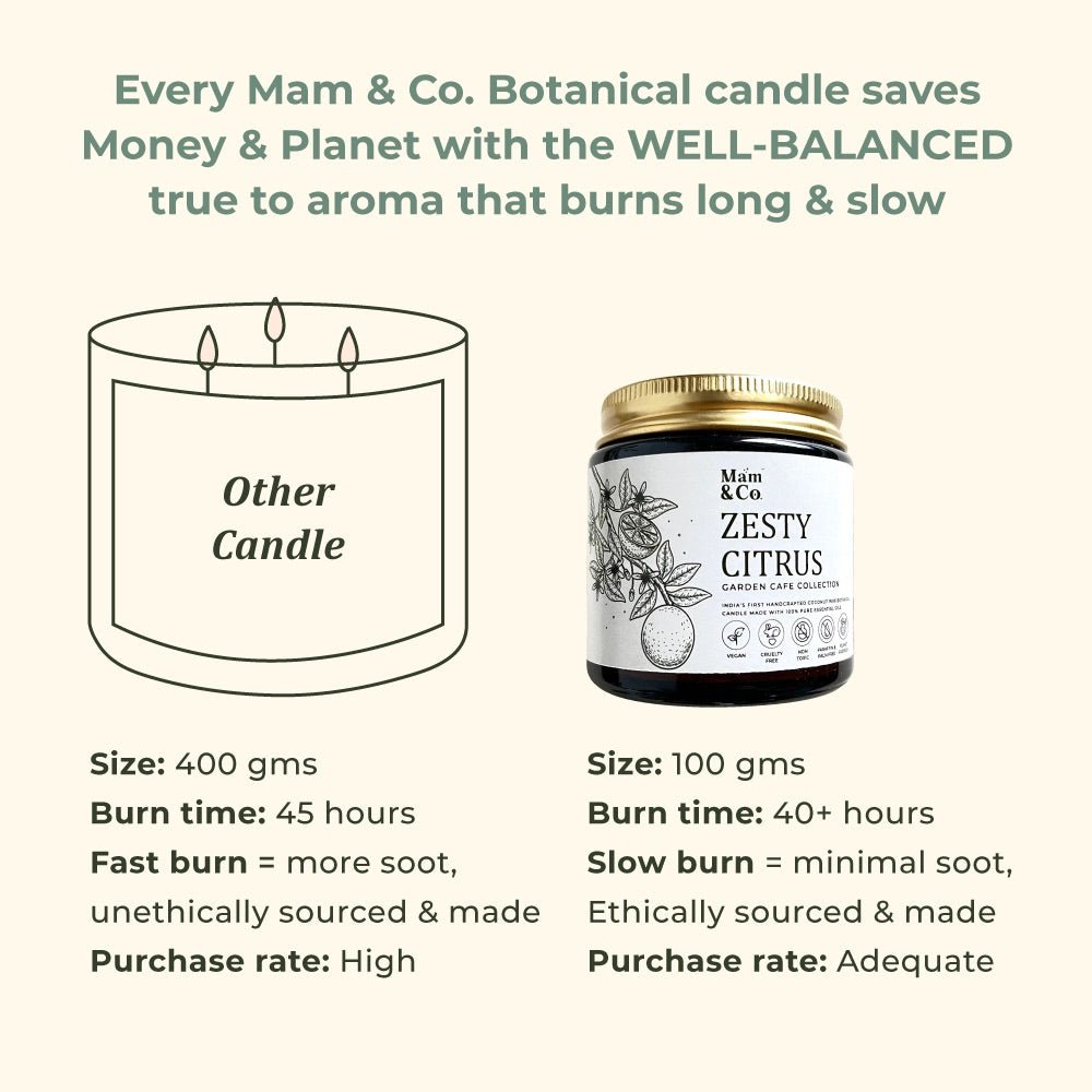 Zesty Citrus - 100% Coconut Wax Botanical Candle | Verified Sustainable by Brown Living™