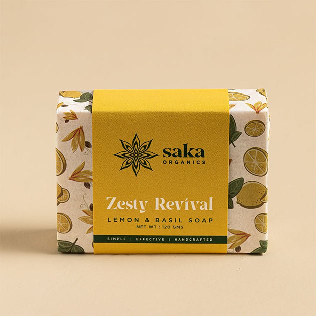 Zesty Revival | Handmade Lemon & Basil Soap with Moisturizing Formula (120gm) | Verified Sustainable Body Soap on Brown Living™