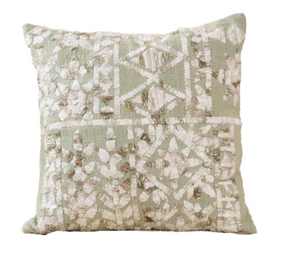 Zigzag Wave Cotton Slub Cushion | Textured Decorative Accent Cushion – Pillow on Brown Living™. SKU: TEE-25714. Img 3.