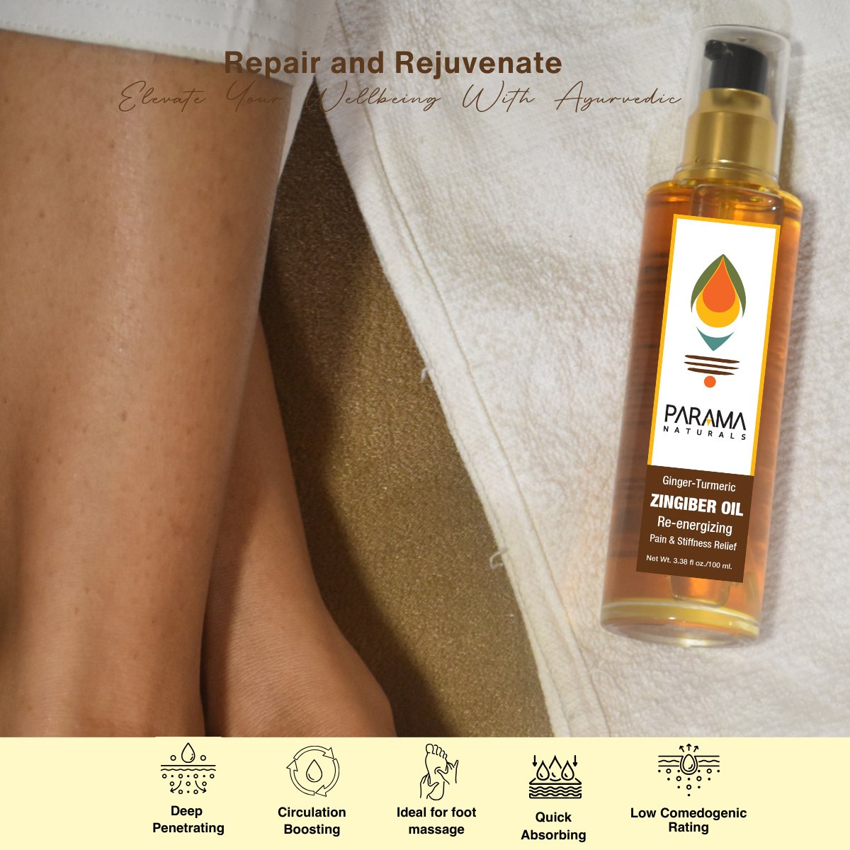 Zingiber Oil Re - Energizing Pain & Stiffness Relief | Verified Sustainable by Brown Living™