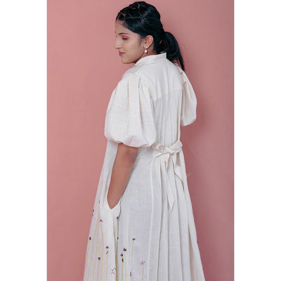 Zoella Kora Khadi Kurti | Handwoven Cotton Kurti for Women – Womens Ethnic Sets on Brown Living™. SKU: DL0137XSn. Img 5.