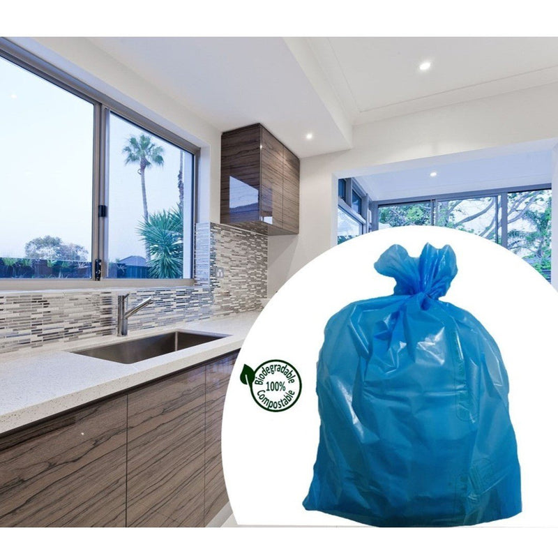 Buy Garbage Bags-Pack of 2 (20 bags) - Blue 100% Compostable | Shop Verified Sustainable Cleaning Supplies on Brown Living™